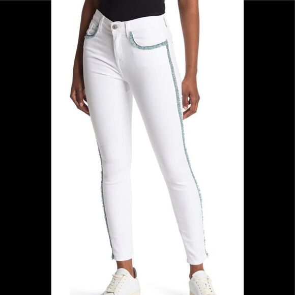 Seven  for all mankind fringe high waist ankle skinny jeans size 25, NWT - Picture 1 of 12